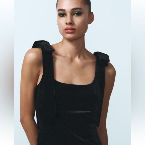 Zara velvet bows top - Picture 2 of 8